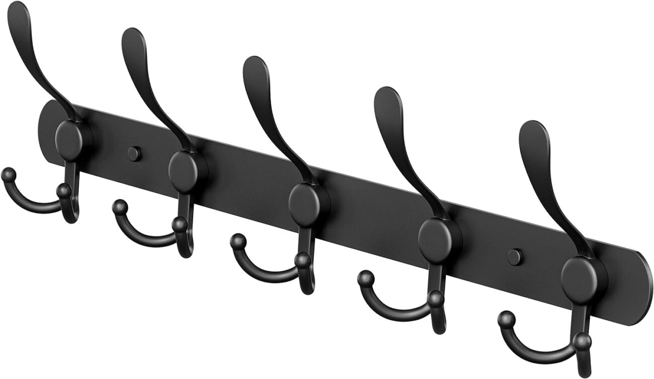 6 Pack Big Heavy Duty Three Prongs Coat Hooks Wall Mounted With 24 Screws (Two Types Of Screws - View #7