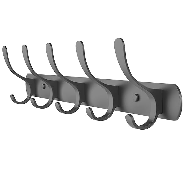 Fably 5pc Stainless steel Double J Type Hook Wall Hook Set of 5