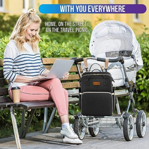 Baby Diaper Bag Backpack With Portable Changing Pad - Multifunction Diaper Backpack With Usb Charging Port - Stroller Straps, Large Capacity And Waterproof Unisex Baby Bag